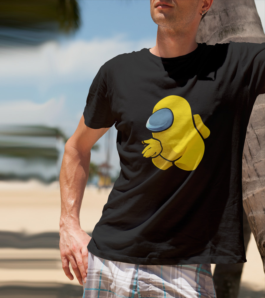 Sus Yellow Among Us Character T-Shirt