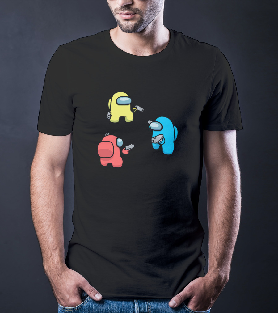 Among Us Parody You Can't Trust Anyone Crewmates Mexican Standoff T-Shirt