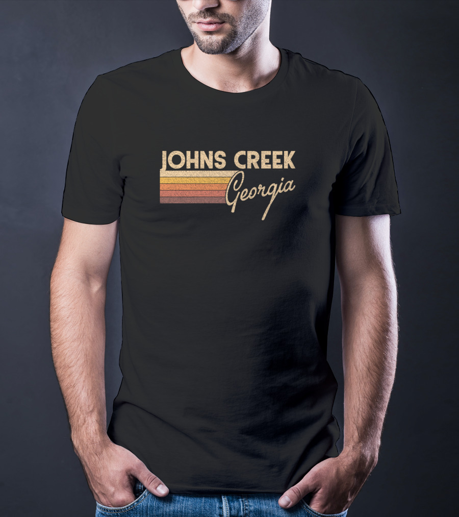 Johns Creek Georgia Vintage Retro Stripe T-Shirt