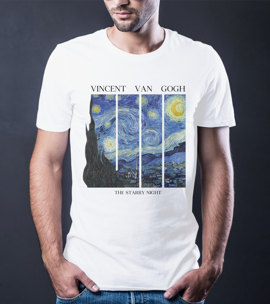Vincent Van Gogh The Starry Night Quadrant Series T-Shirt