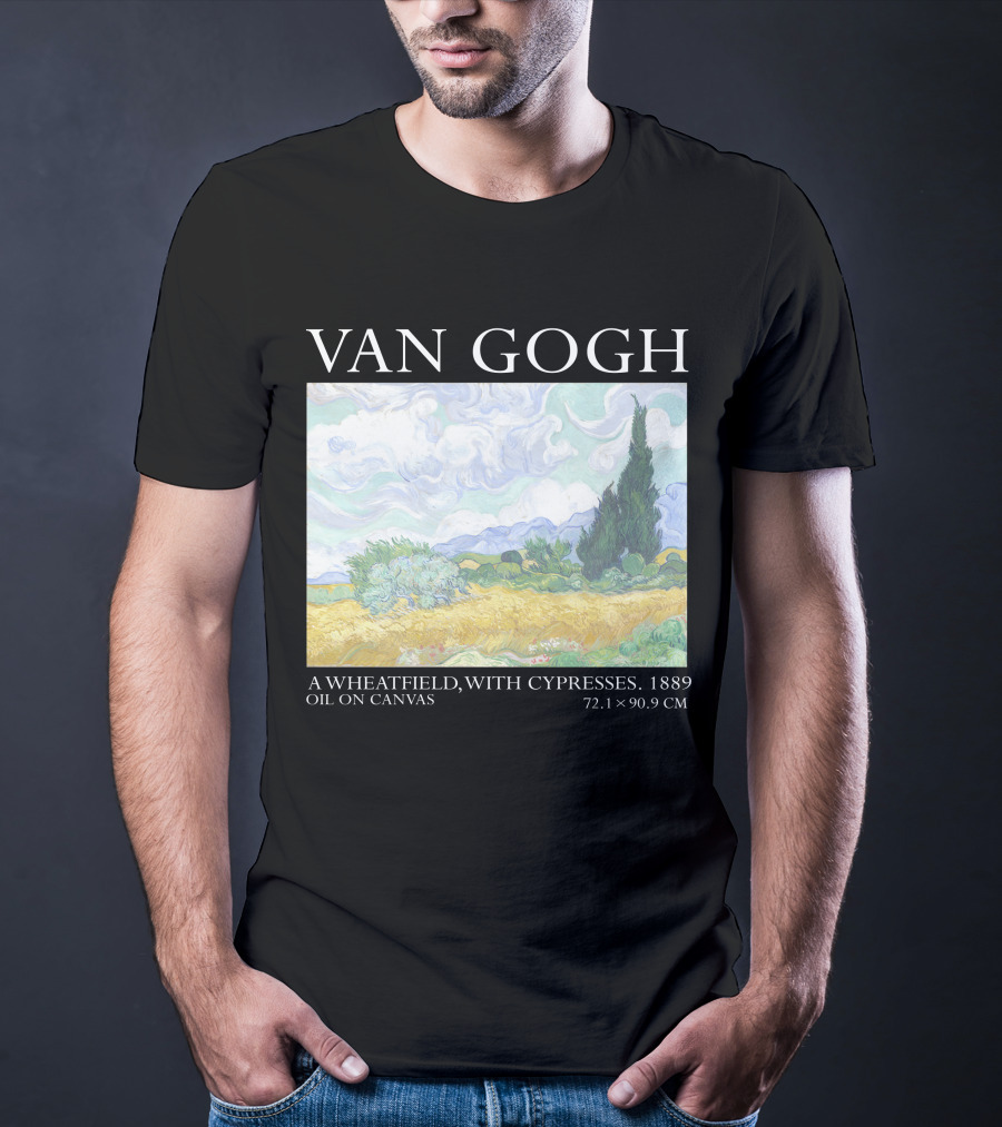 Van Gogh Wheatfield With Cypresses 1889 Oil On Canvas 72.1 X 90.9 Cm T-Shirt