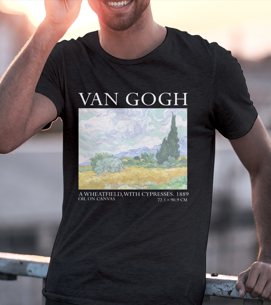 Van Gogh Wheatfield With Cypresses 1889 Oil On Canvas 72.1 X 90.9 Cm T-Shirt