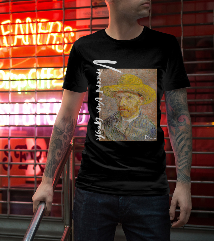Vincent Van Gogh Self Portrait With Straw Hat Vincent T-Shirt