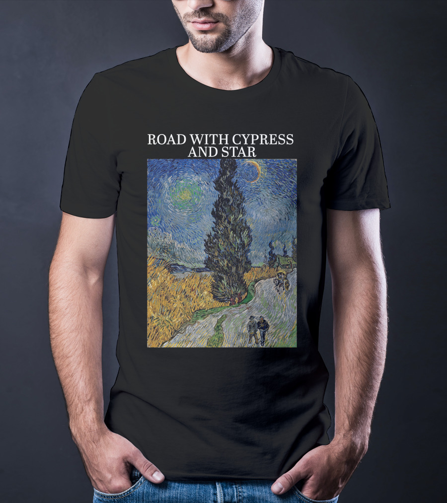 Vincent Van Gogh Road With Cypress And Star T-Shirt
