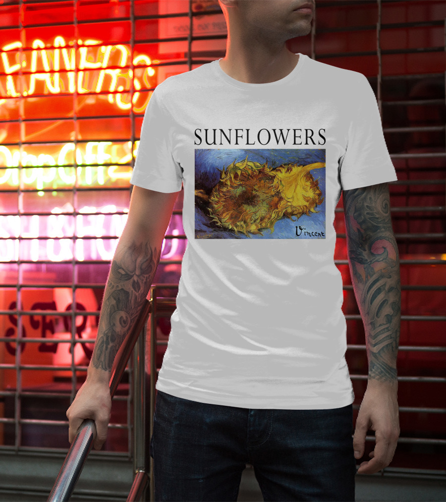 Sunflowers Vincent Van Gogh Painting Vincent Signature T-Shirt