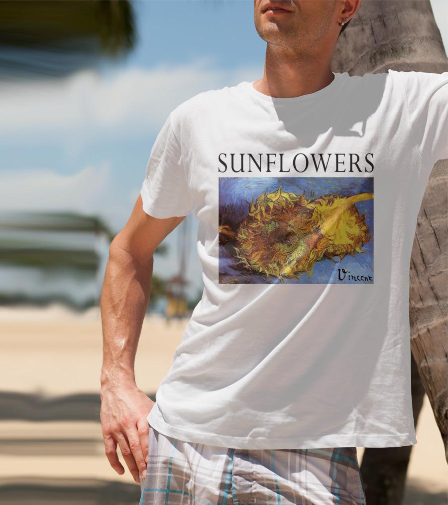 Sunflowers Vincent Van Gogh Painting Vincent Signature T-Shirt