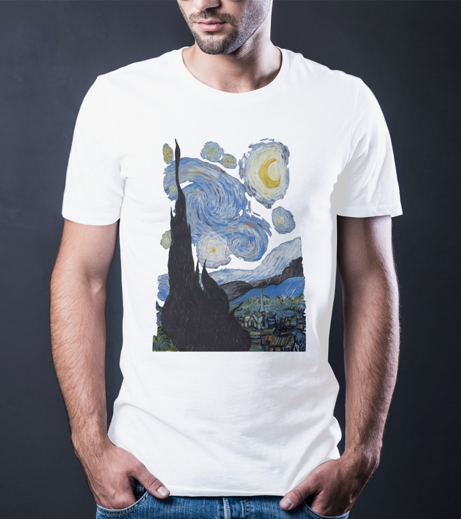 Starry Night Vincent Van Gogh Painting Swirls And Sky T-Shirt