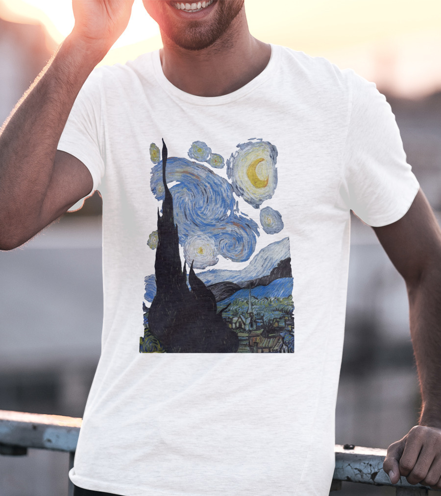 Starry Night Vincent Van Gogh Painting Swirls And Sky T-Shirt