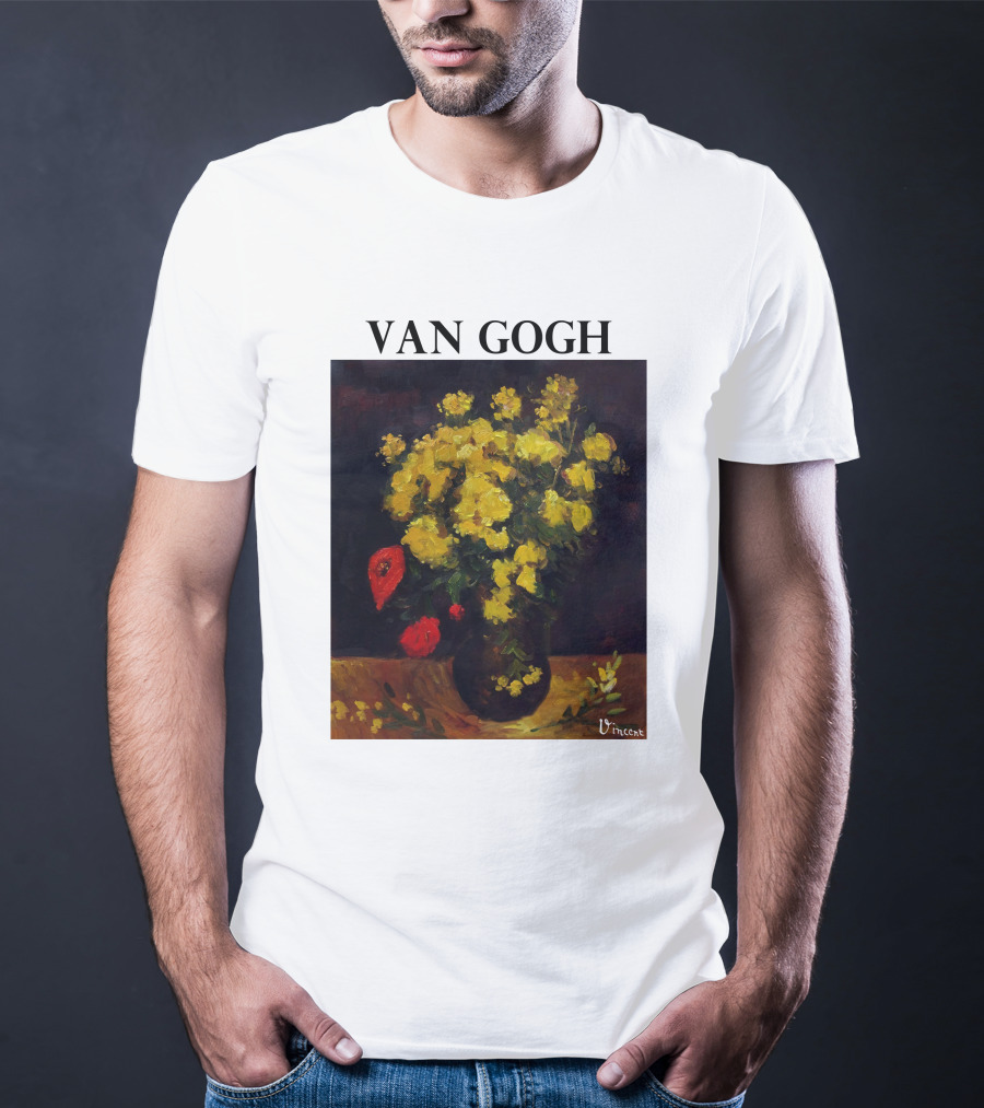 Van Gogh Flowers Red And Yellow Bouquet Vincent T-Shirt