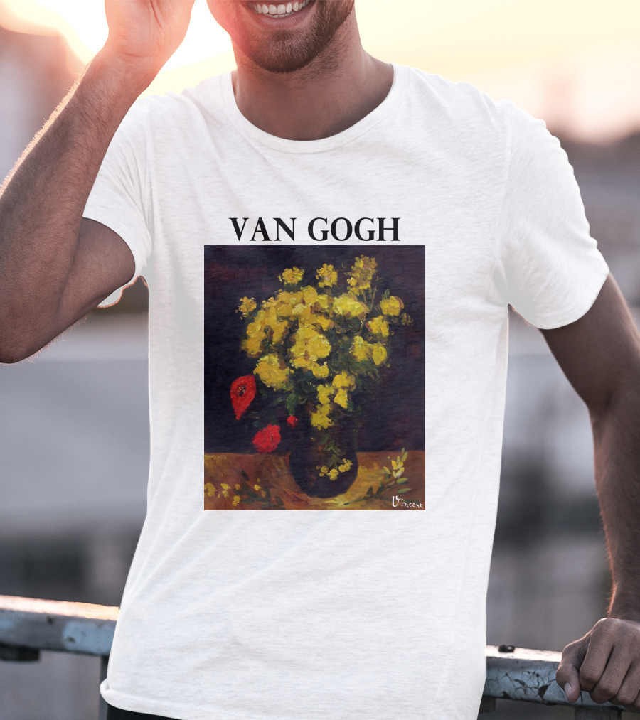 Van Gogh Flowers Red And Yellow Bouquet Vincent T-Shirt