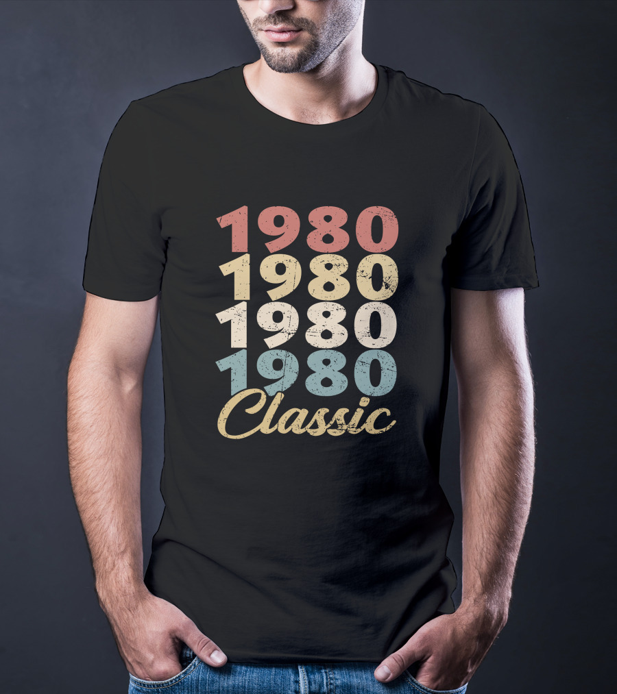 1980 Classic Retro 4-Color T-Shirt