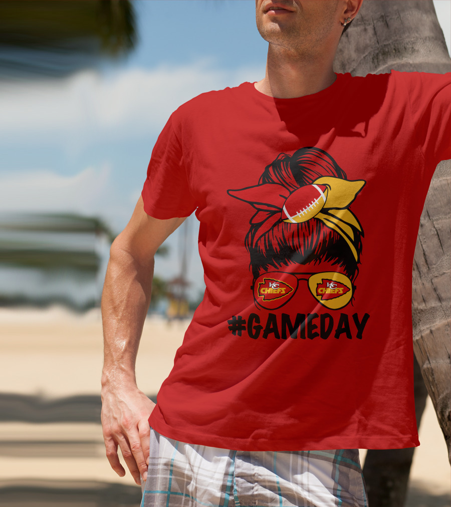 Kansas City Chiefs Game Day Eyewear And Headscarf Style Football Fan Accessory T-Shirt