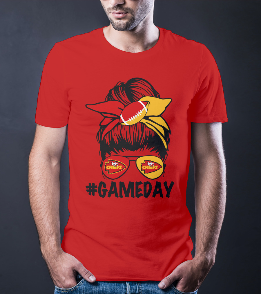 Kansas City Chiefs Game Day Eyewear And Headscarf Style Football Fan Accessory T-Shirt