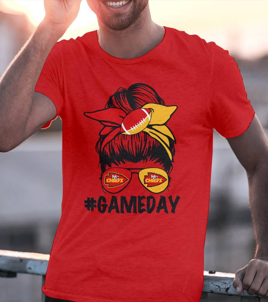 Kansas City Chiefs Game Day Eyewear And Headscarf Style Football Fan Accessory T-Shirt