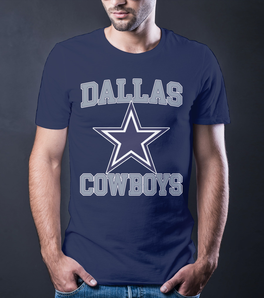 Dallas Cowboys Star Logo Gray Background T-Shirt