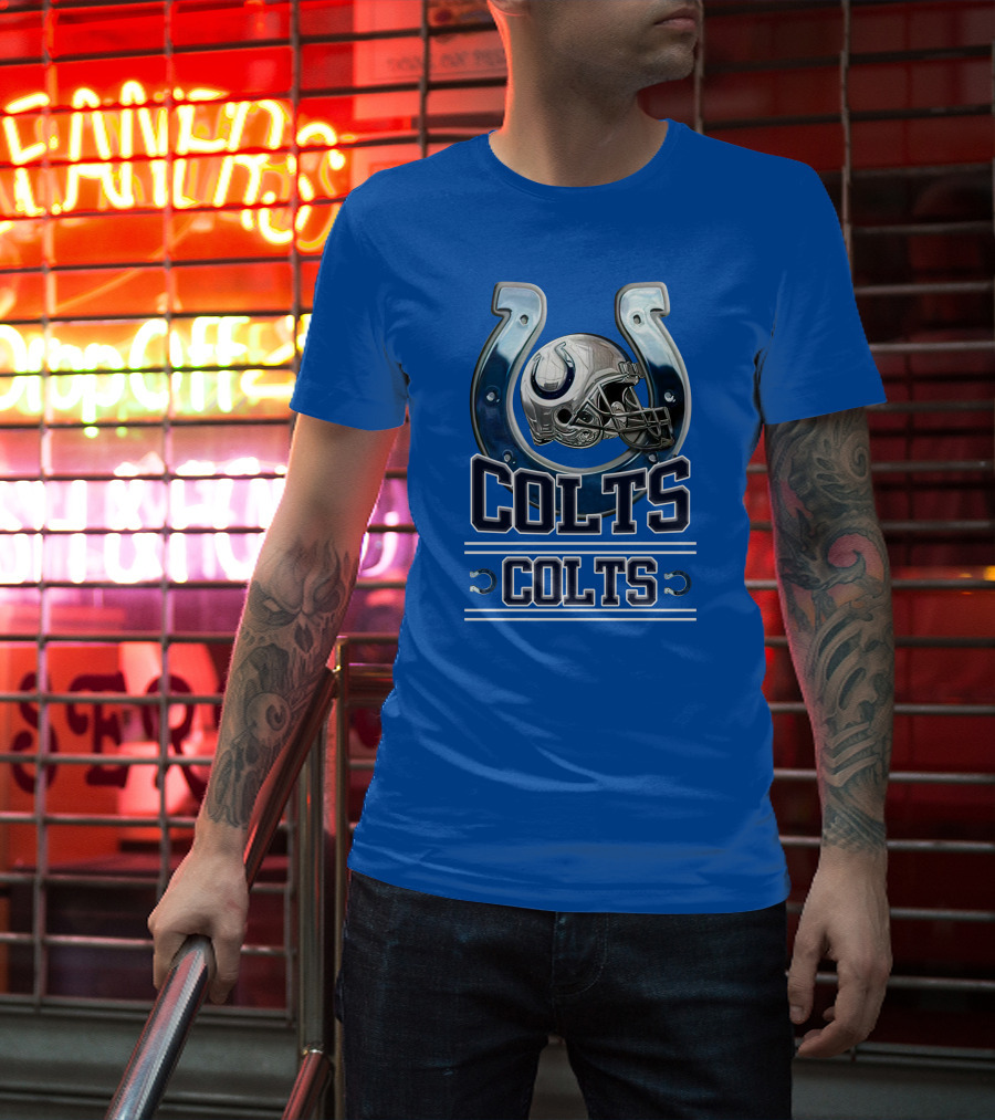 Colts Horseshoe Helmet Indianapolis Colts Colts T-Shirt