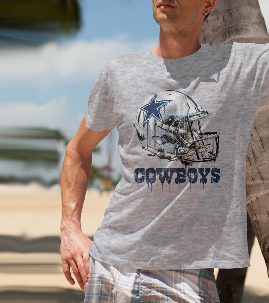 Cowboys Helmet Dripping Star T-Shirt