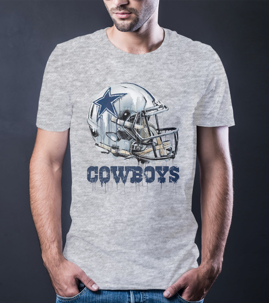Cowboys Helmet Dripping Star T-Shirt
