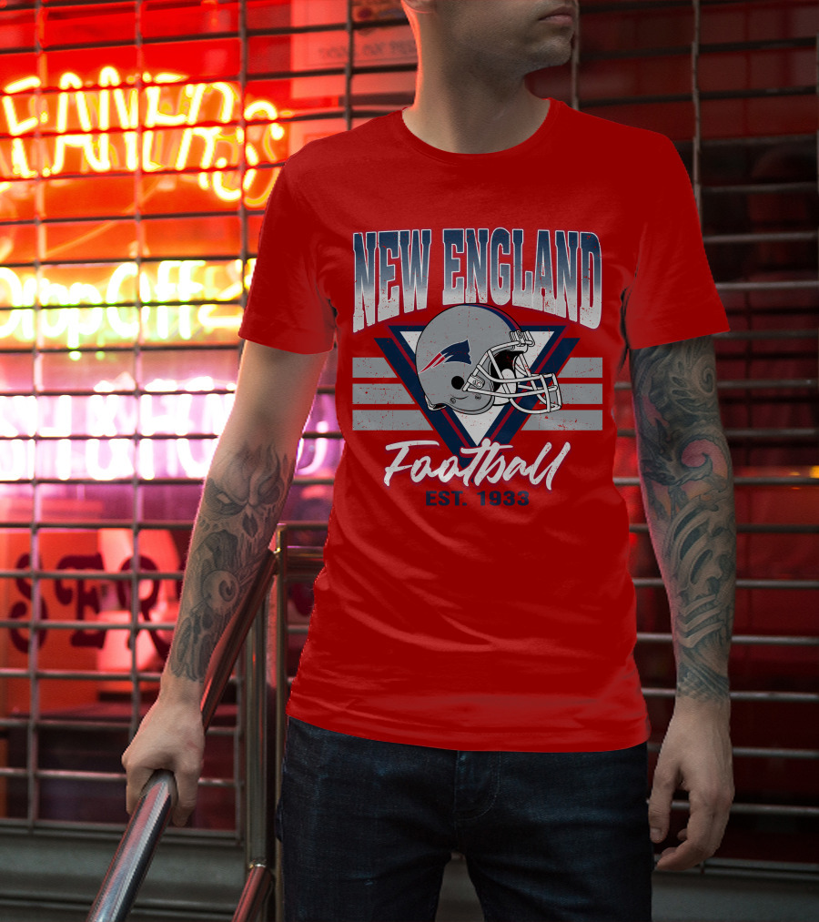 New England Patriots Football Helmet Est. 1933 T-Shirt