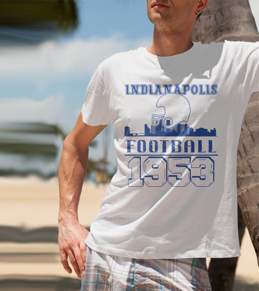 Indianapolis Football 1953 Helmet Skyline T-Shirt