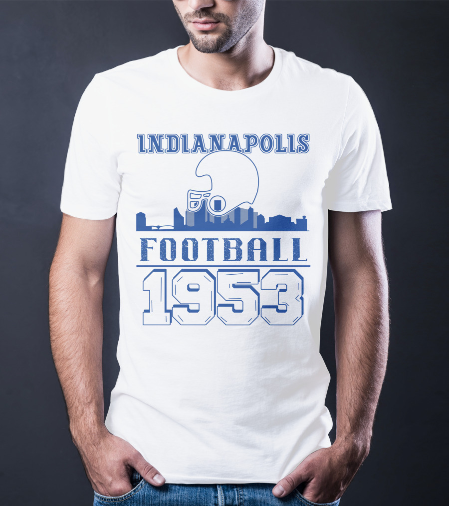 Indianapolis Football 1953 Helmet Skyline T-Shirt