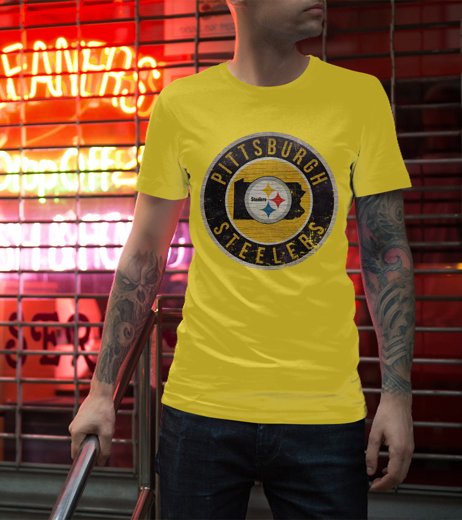 Pittsburgh Steelers Pennsylvania State Logo Circle T-Shirt