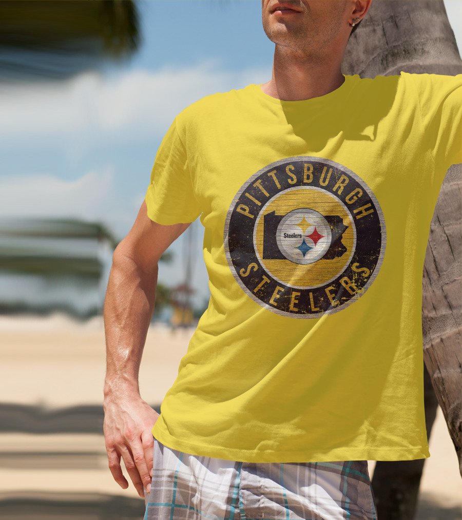 Pittsburgh Steelers Pennsylvania State Logo Circle T-Shirt