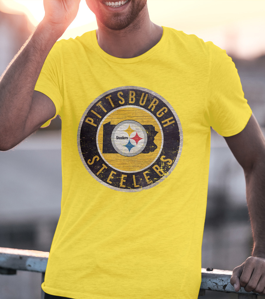 Pittsburgh Steelers Pennsylvania State Logo Circle T-Shirt
