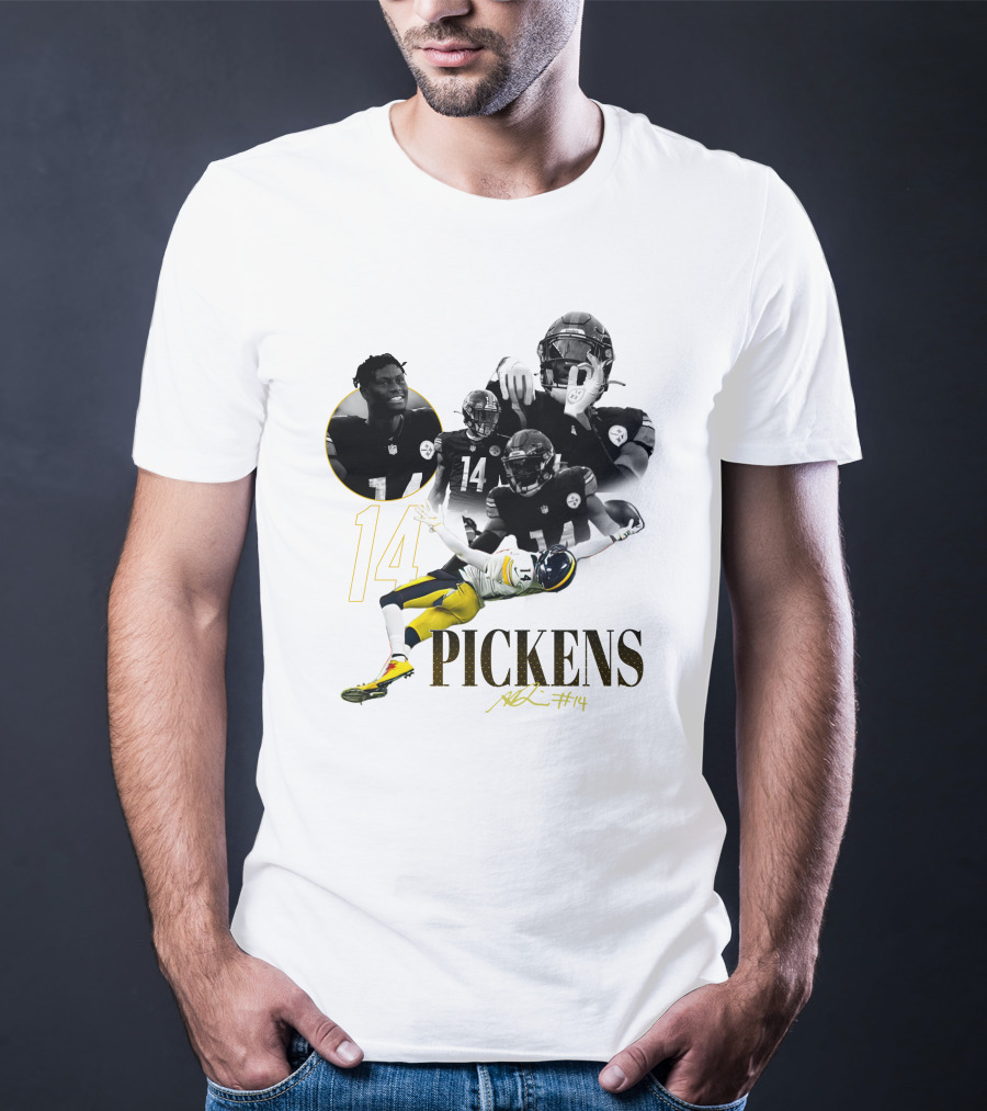 George Pickens #14 Pittsburgh Steelers Football Player Montage T-Shirt