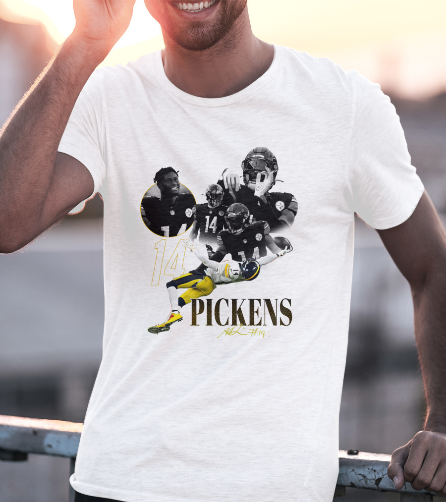 George Pickens #14 Pittsburgh Steelers Football Player Montage T-Shirt