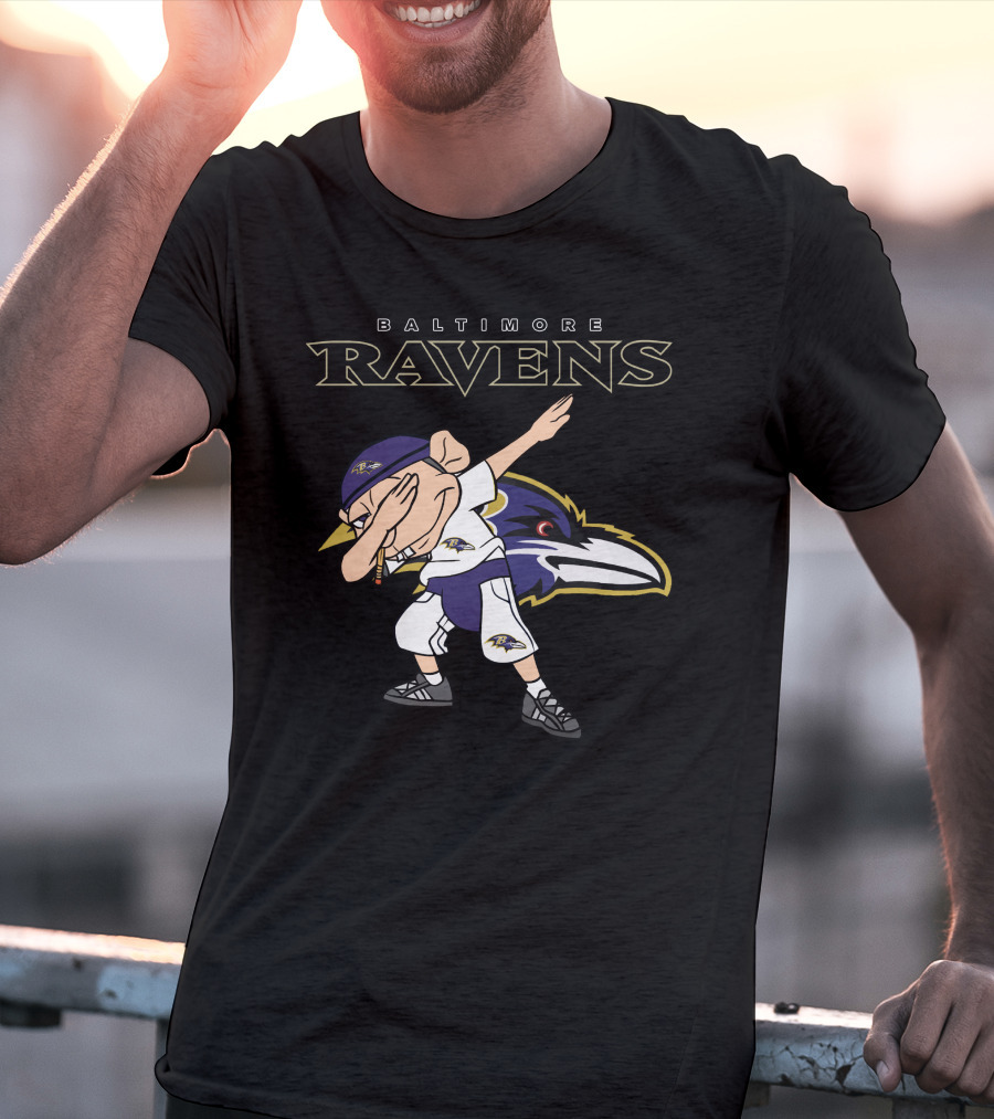 Baltimore Ravens Mascot Dabbing Football Fan Gear T-Shirt