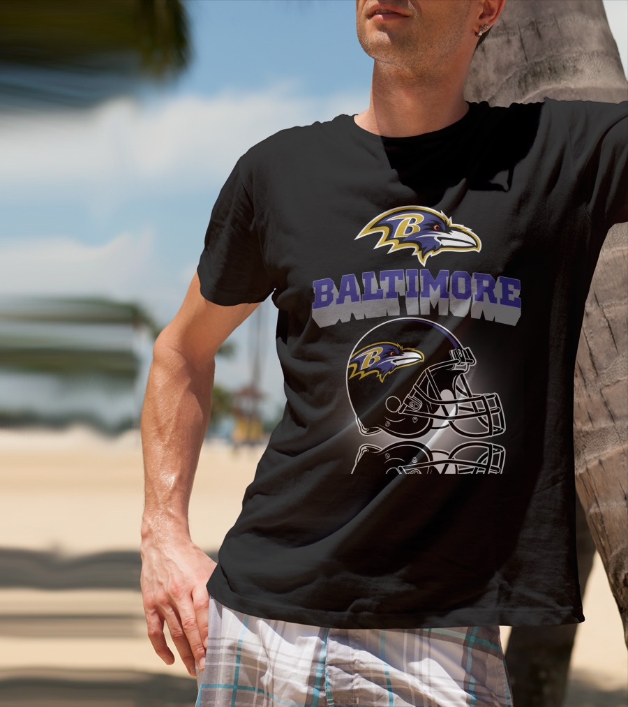 Baltimore Ravens Football Helmet Logo Ravens Head T-Shirt