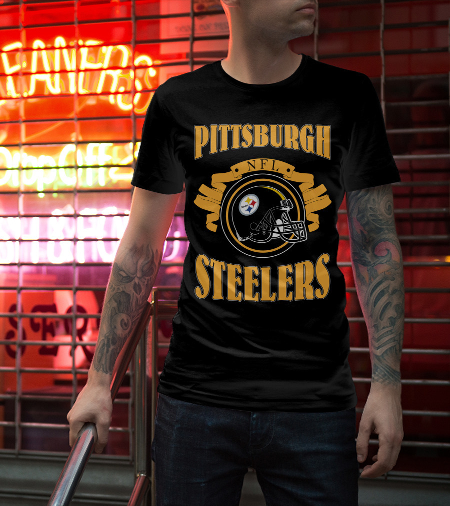 Pittsburgh Steelers NFL Logo Helmet T-Shirt