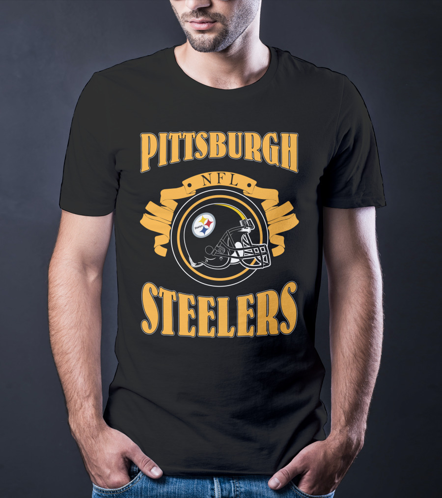 Pittsburgh Steelers NFL Logo Helmet T-Shirt