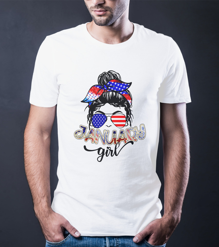 January Girl Patriotic Style Sunglasses And Bandana T-Shirt