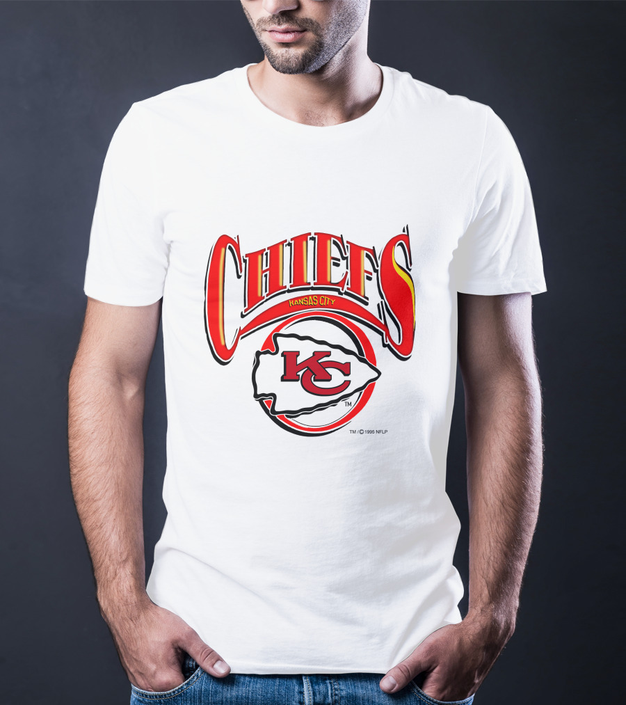 Kansas City Chiefs Logo Red Yellow Design 1996 NFLP T-Shirt