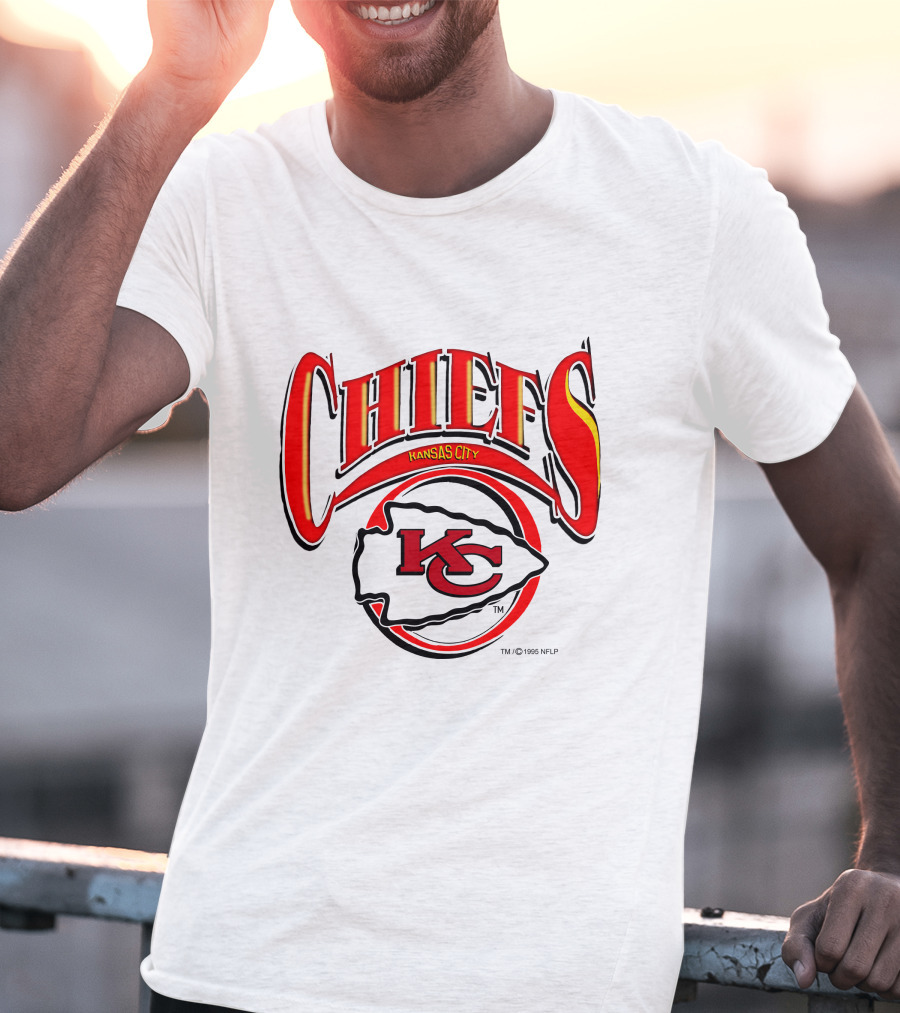 Kansas City Chiefs Logo Red Yellow Design 1996 NFLP T-Shirt