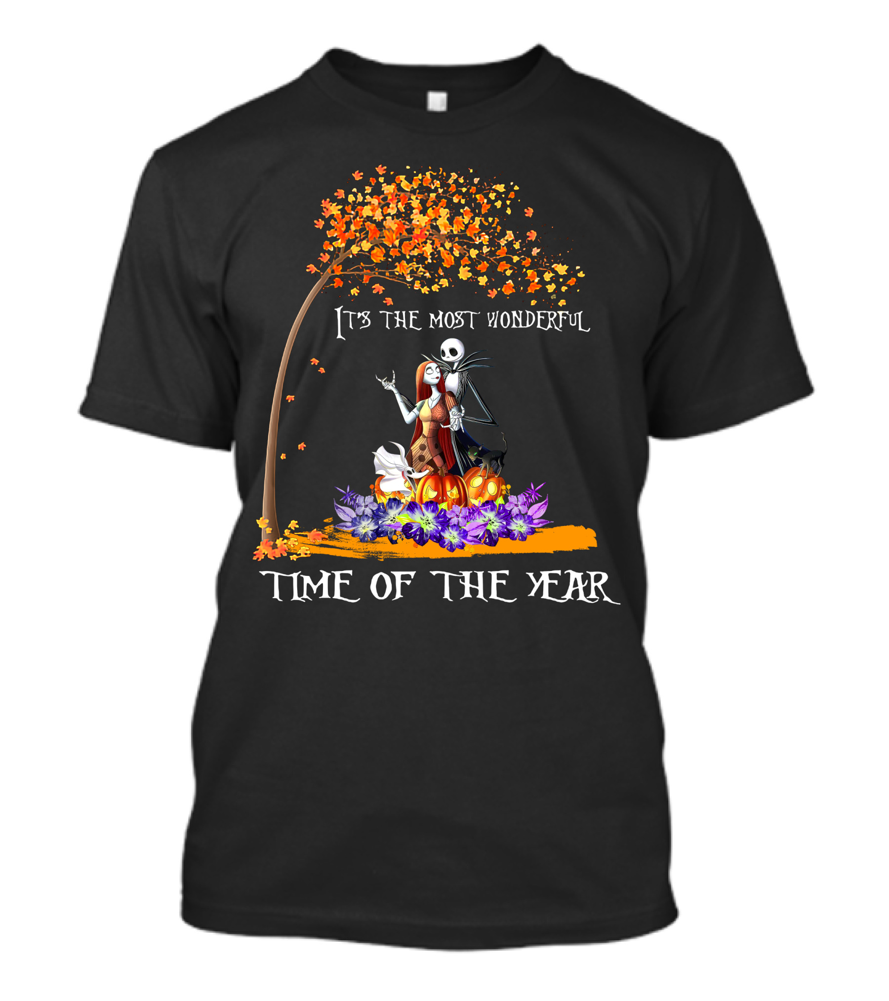 It's The Most Wonderful Time Of The Year Halloween Tree Pumpkins и Flowers T-Shirt