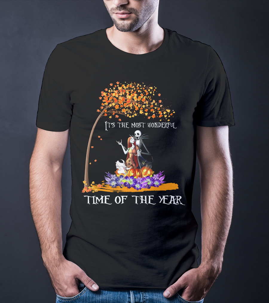 It's The Most Wonderful Time Of The Year Halloween Tree Pumpkins и Flowers T-Shirt