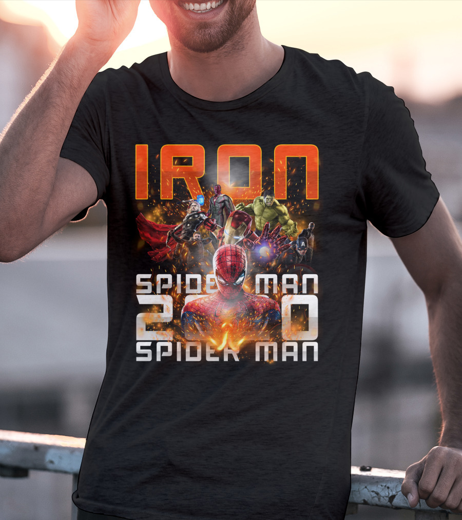 Iron Spider Man 2.0 Avengers Hulk Captain America Thor T-Shirt