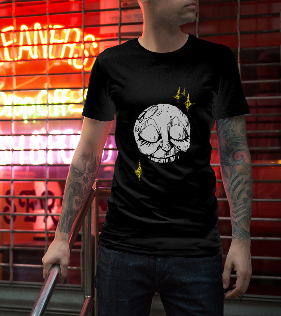 A Tired Old Moon 1545260 Sleepy Face Dripping Wax Surrounded By Twinkling Stars T-Shirt