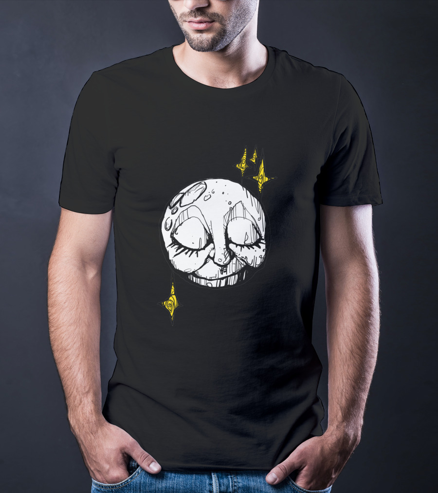 A Tired Old Moon 1545260 Sleepy Face Dripping Wax Surrounded By Twinkling Stars T-Shirt
