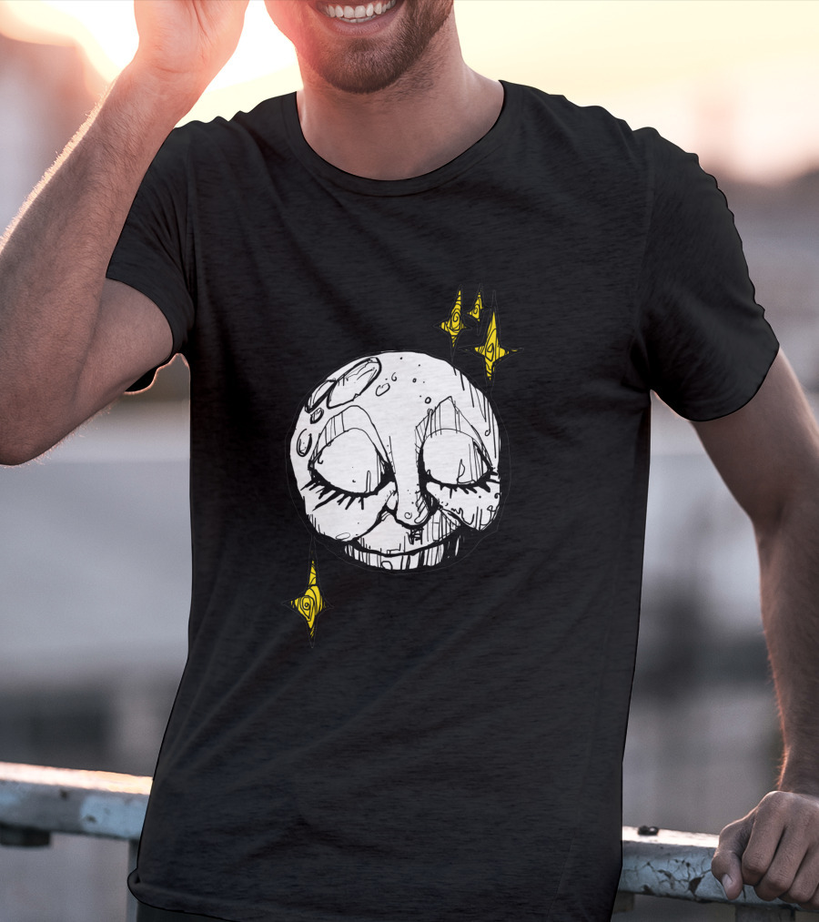 A Tired Old Moon 1545260 Sleepy Face Dripping Wax Surrounded By Twinkling Stars T-Shirt