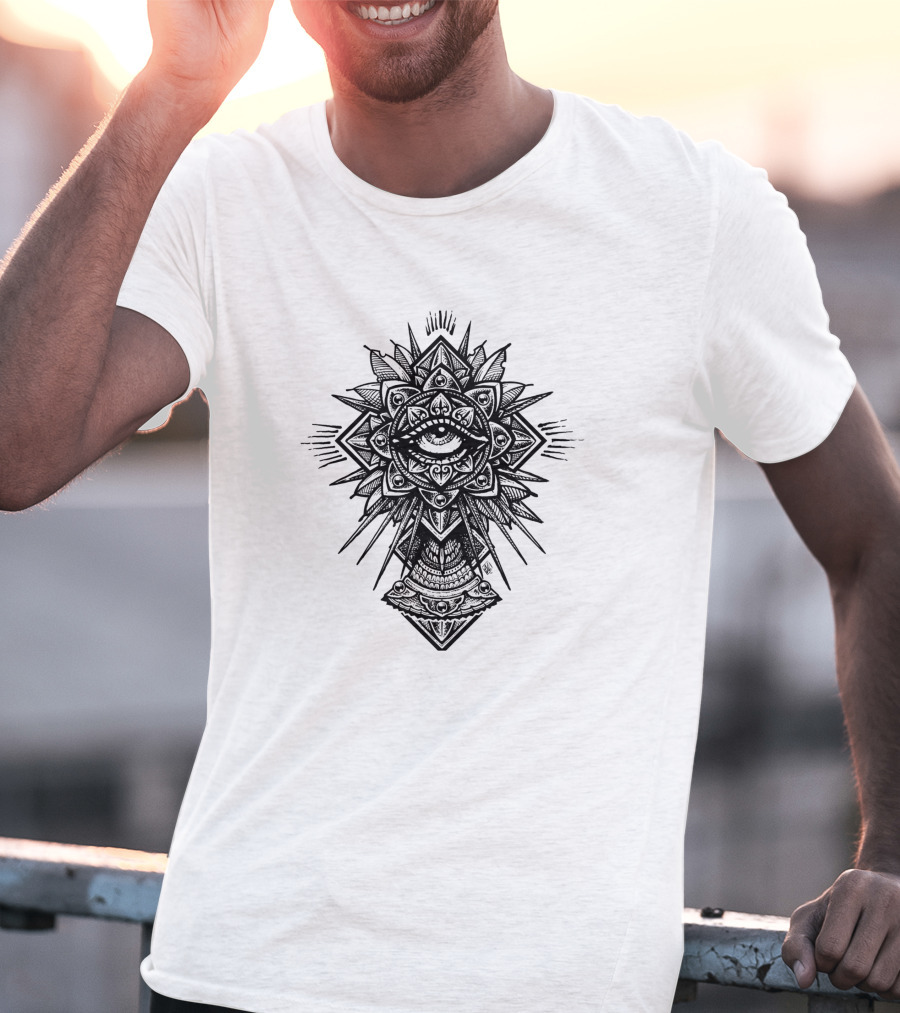 All Seeing Eye Ornamental Octagon Mandala Sacred T-Shirt