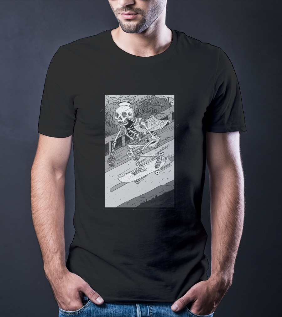 As Fast As You Can Skeleton Skateboarding 349048 T-Shirt