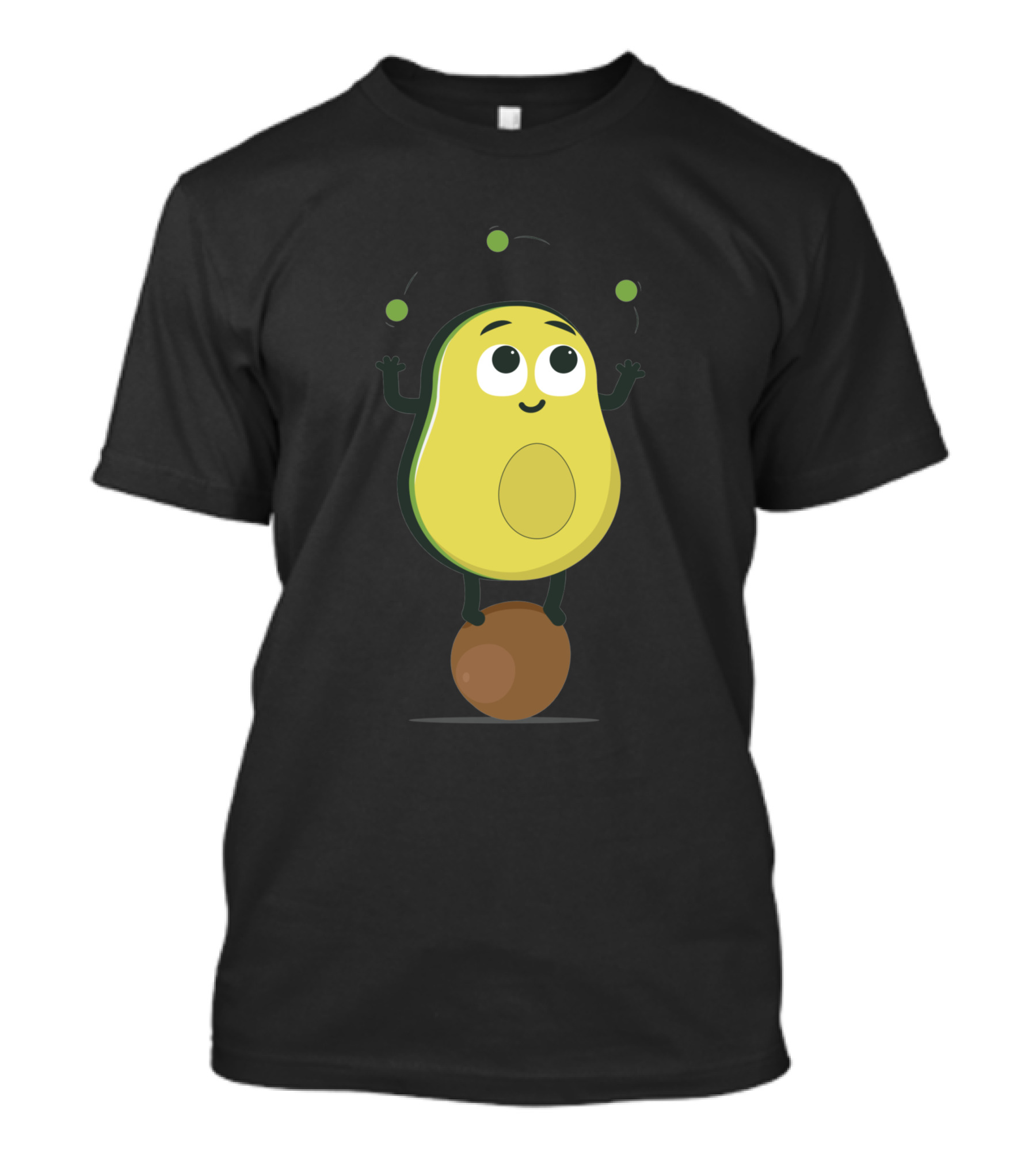 Avocado Juggler Balancing On Pit With Smiling Cartoon Expression T-Shirt
