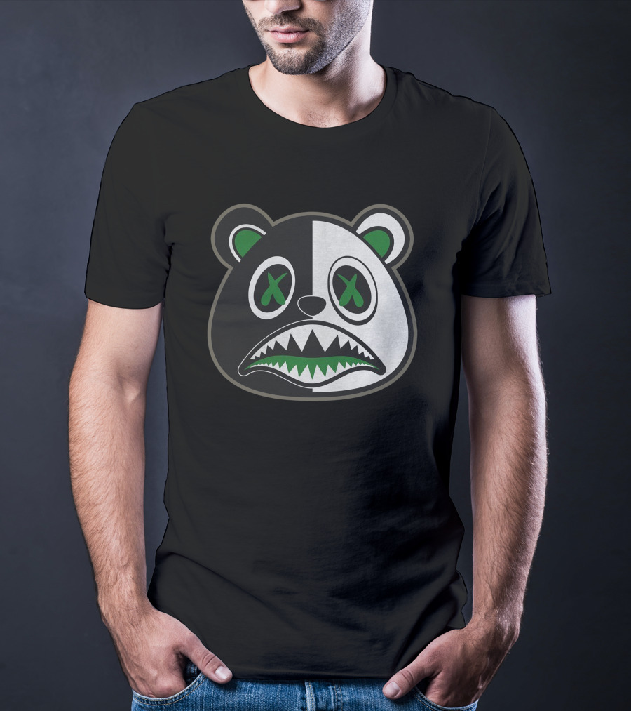 Lucky Green 13s Panda Split Face T-Shirt