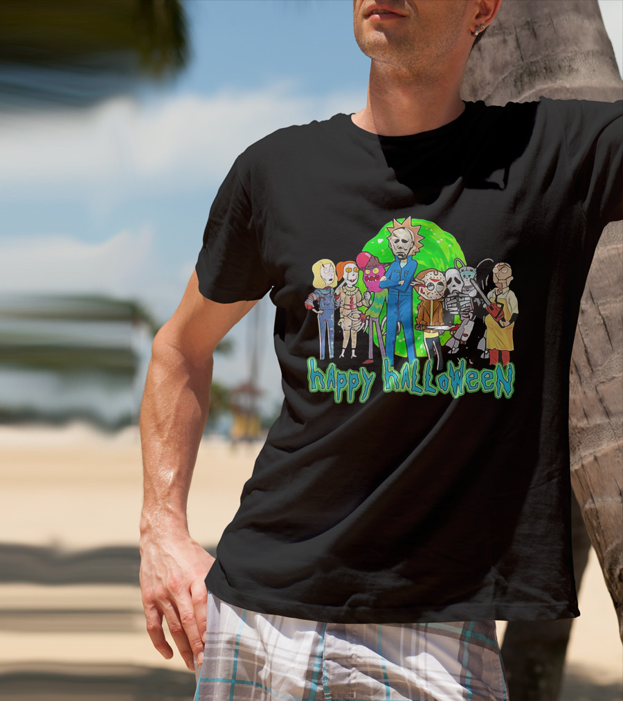 Happy Halloween Michael Myers Rick And Morty T-Shirt