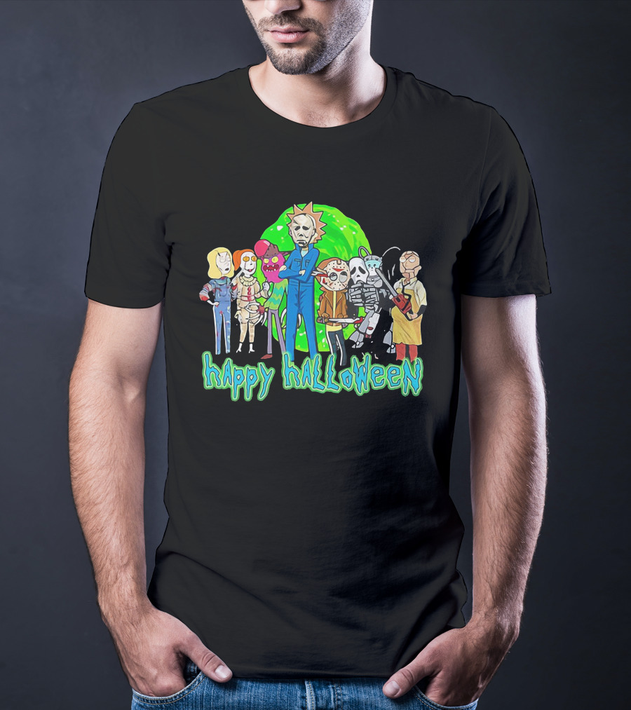 Happy Halloween Michael Myers Rick And Morty T-Shirt