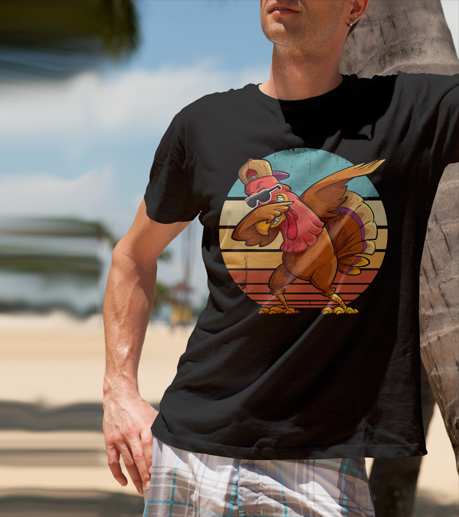 Thanksgiving Turkey Dabbing In Sunglasses And Hat T-Shirt